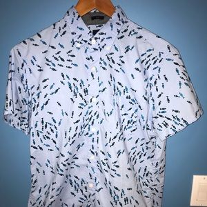 J. Crew short sleeve shirt in blue fish print